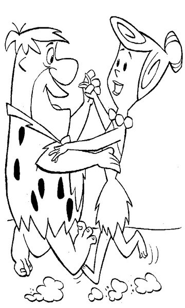 kolorowanka Fred i Wilma Flinstonowie malowanka do wydruku z bajki dla dzieci, do pokolorowania kredkami i wydrukowania, obrazek nr 11